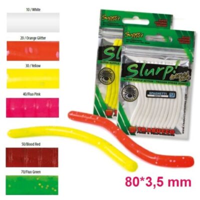 Trabucco Slurp Bait Spaghetti Fluogeen lágygumi csali