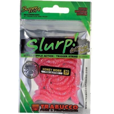Trabucco Slurp Bait Honey Worm XL pink Glitter 25 db pink méhlárva