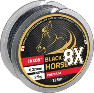 Jaxon black horse 8x premium braided line 0,16mm 125m