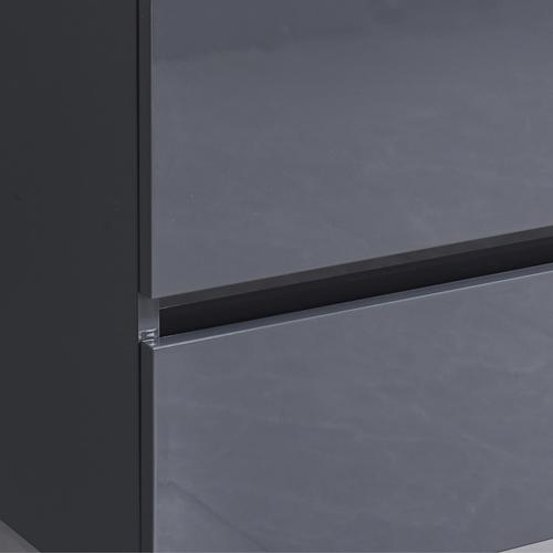 Cube 60 alsó fürdőszobabútor kerámia mosdóval 2 fiókos antracit szürke - Image 6