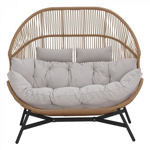 HOLAND rattan dupla kosárfotel bézs - Image 2