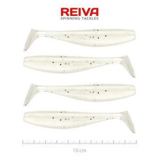 REIVA Flat Minnow Shad 10cm 4db/cs (Pearl Dot)