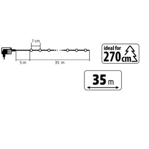 Home KKL512DWH DOT LED-es fényfüzér, 500db hidegfehér LED, 35m hosszú, 8+4 funkció, átlátszó vezeték, adapteres tápellátás, beltéri kivitel - Image 5